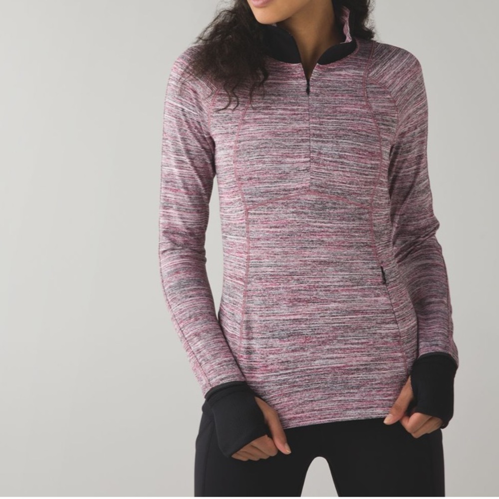 Lululemon Runderful Half Zip Space Camo Berry Size 6